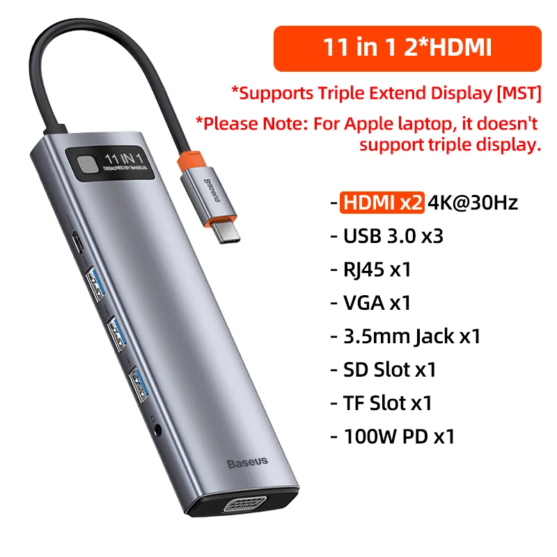 Hub USB C Baseus 9/11 em 1 - Imagem 29