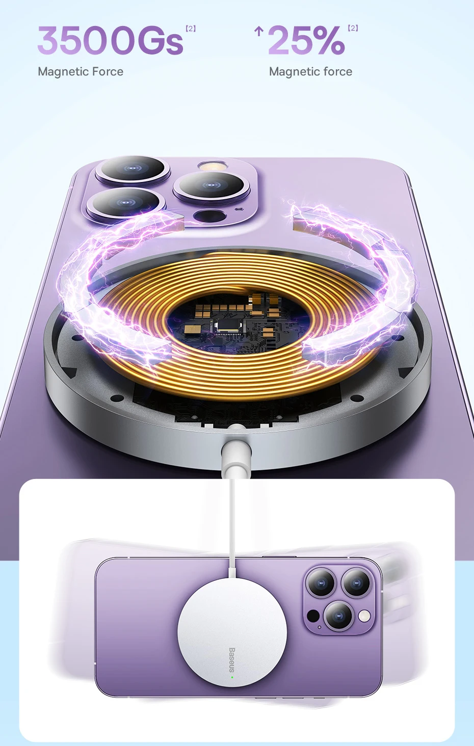 Carregador Magnético Sem Fio Mini3 15W - Imagem 16