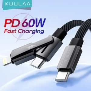 Cabo 2 em 1 60W KUULAA USB & Lightning