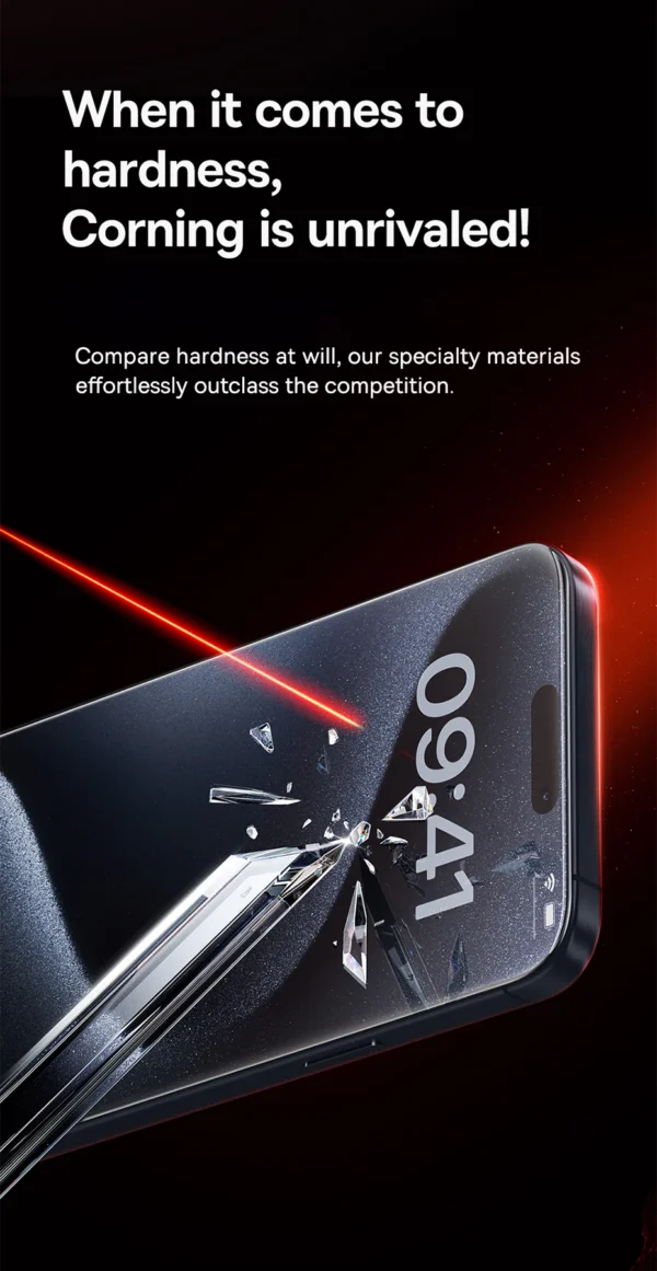 Película Protetora 3D Curvo Corning para iPhone 15 e 16 - Imagem 11