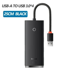 HUB USB Lite Baseus 4 em 1 USB 3.0 - 25cm