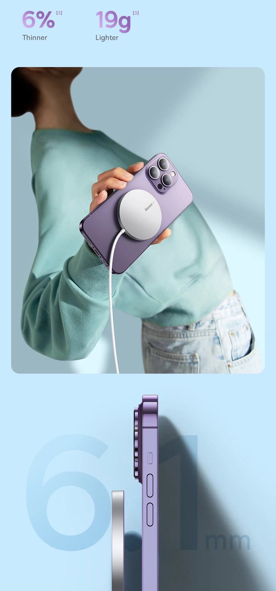 Carregador Magnético Sem Fio Mini3 15W - Imagem 15