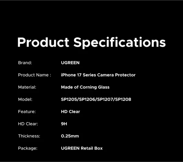 Protetor de Lente de Câmera UGREEN para iPhone 17 - Imagem 20