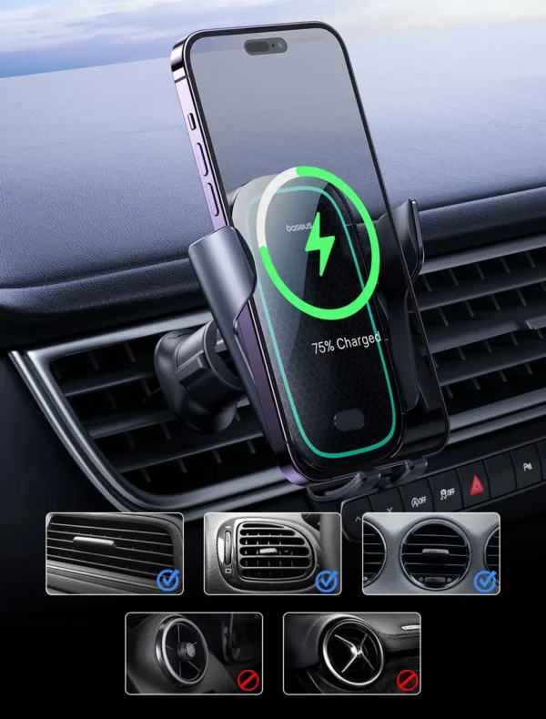 Suporte Veicular Elétrico com Carregamento Sem Fio 15W - Imagem 16