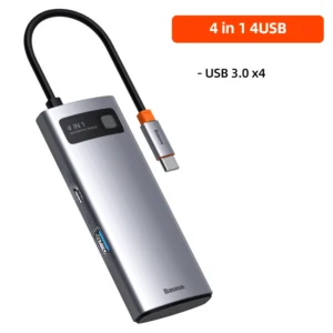 Hub USB C 4 em 1 Multifuncional 4 Portas USB3.0