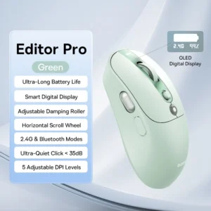 Mouse Bluetooth Editor com Bateria de Longa Duração - Verde
