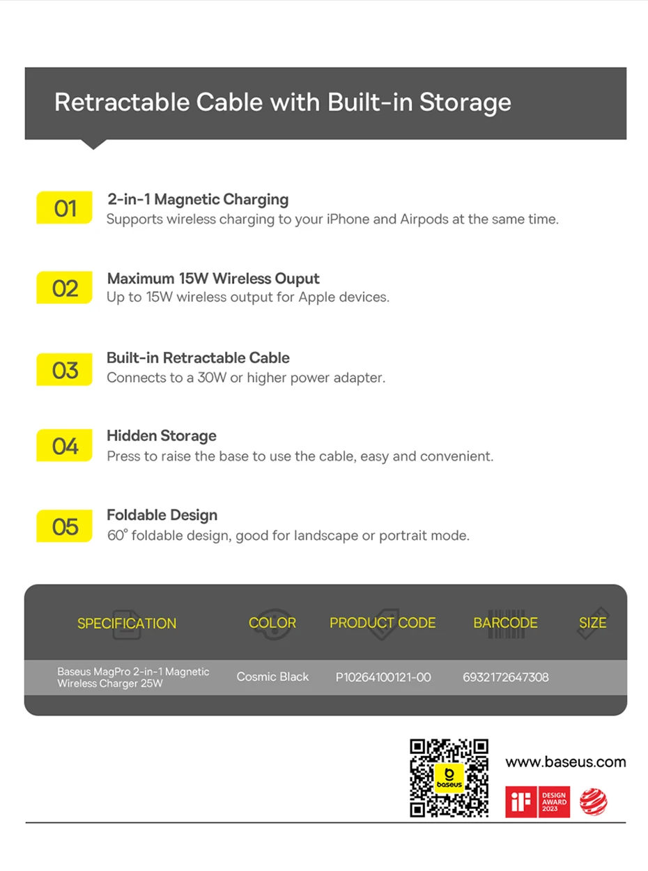 Carregador Magnético Sem Fio 2 em 1 MagPro - Imagem 28