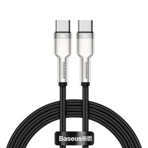Cabo USB C 100W Metal Cafule QC4.0 - Preto