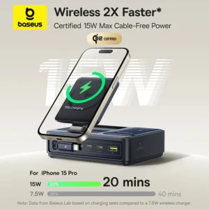 Carregador Magnético Qi2 Nomos 5 em 1 com Cabo Retrátil