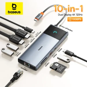 HUB USB C 11 em 1 60Hz com Botão