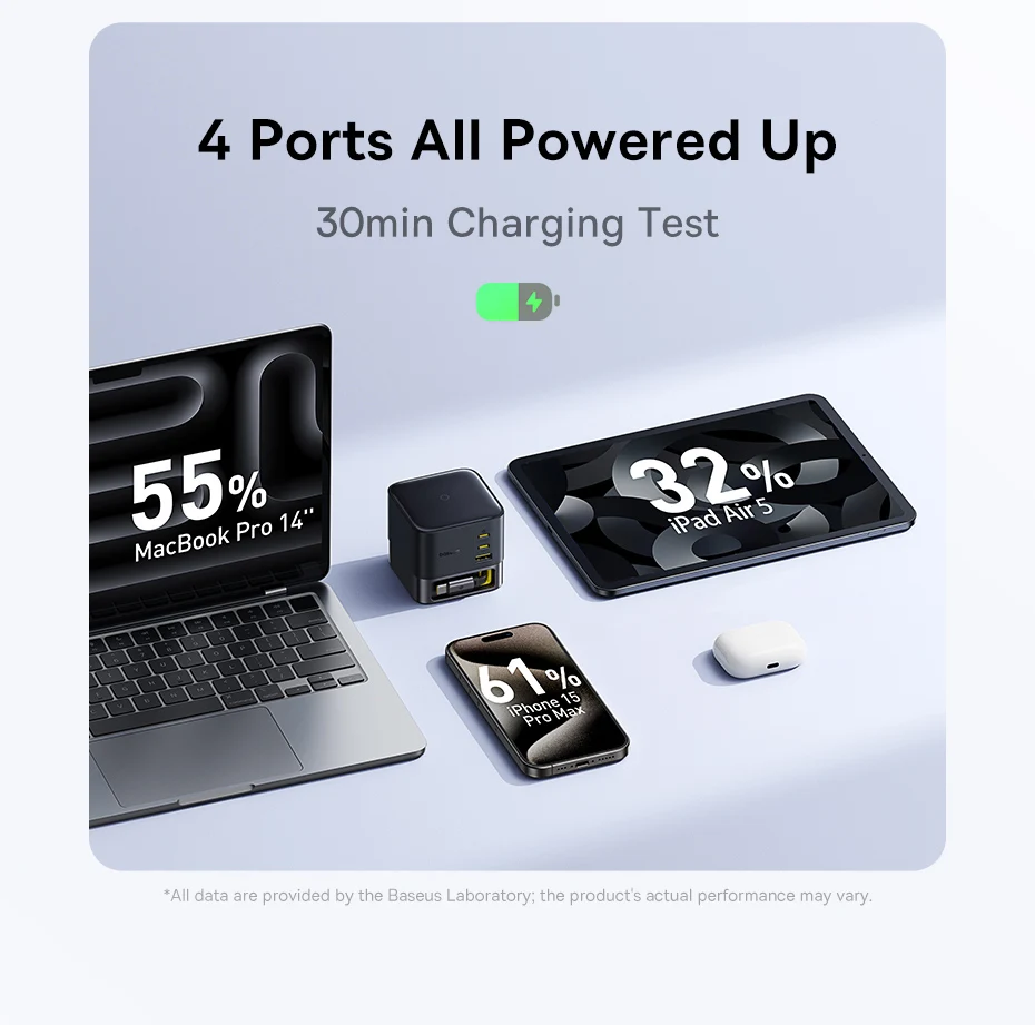 Carregador Super GaN 100W com Cabo Retrátil - Imagem 12