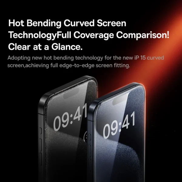 Película Protetora 3D Curvo Corning para iPhone 15 e 16 - Imagem 3