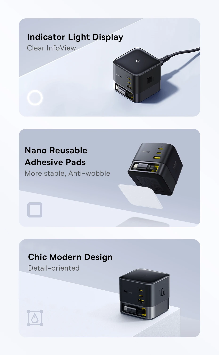 Carregador Super GaN 100W com Cabo Retrátil - Imagem 20