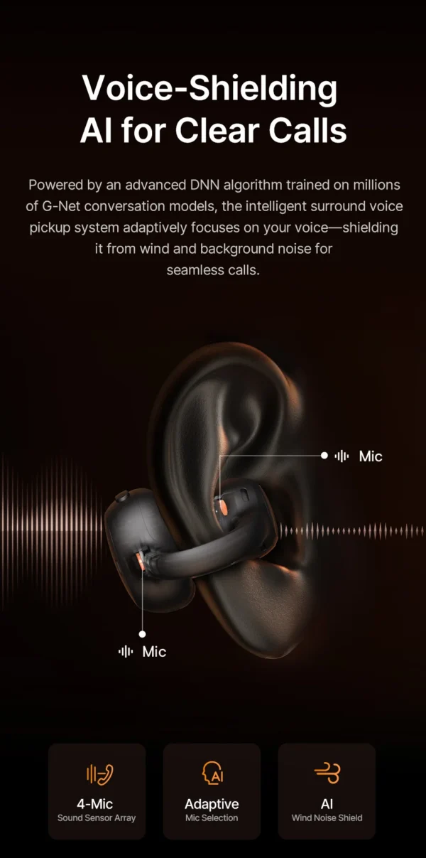 Fone de Ouvido Baseus Bluetooth 6.1 Inspire XC1 Orelha Aberta - Imagem 18
