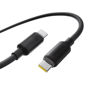 Cabo USB C 100W Silicone Espumado - Preto