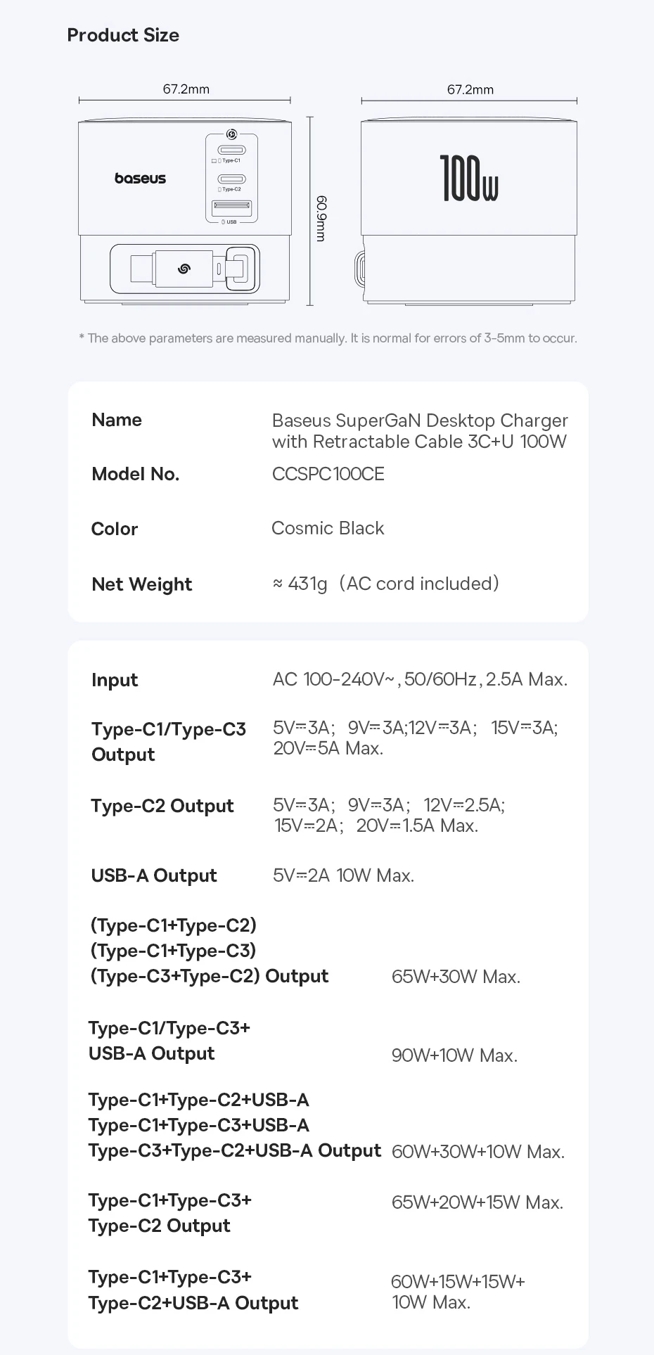 Carregador Super GaN 100W com Cabo Retrátil - Imagem 23