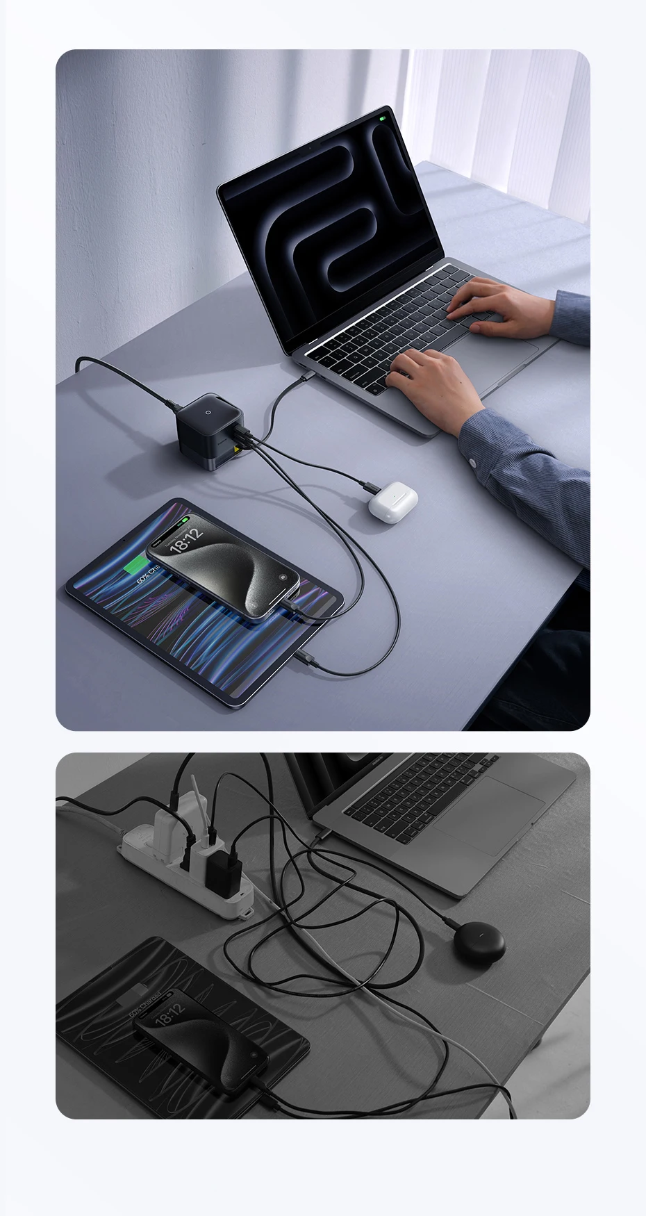 Carregador Super GaN 100W com Cabo Retrátil - Imagem 16