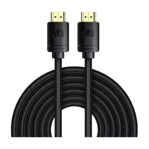 Cabo HDMI 2.1 Baseus 8K de 8 metros, com malha de náilon e conectores 8K
