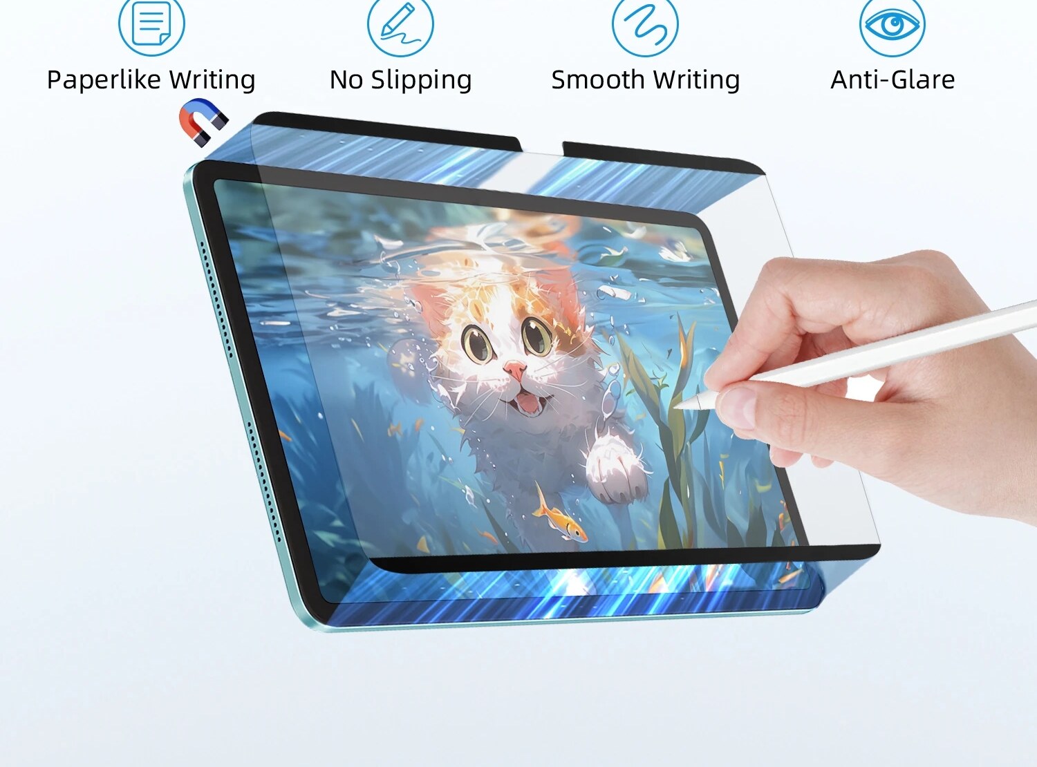 Sensação de Papel – Película Protetora Magnética GOOJODOQ para iPad