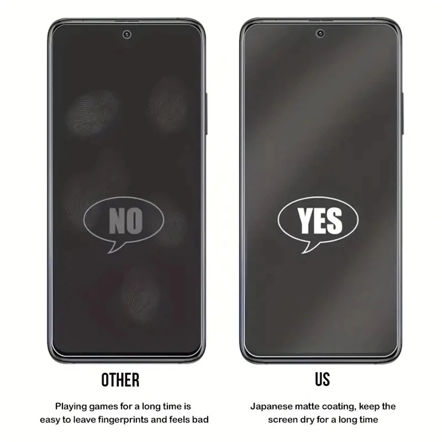 Não Marca Digital – Película de Vidro Temperado Fosco para Smartphone Xiaomi 3Pçs