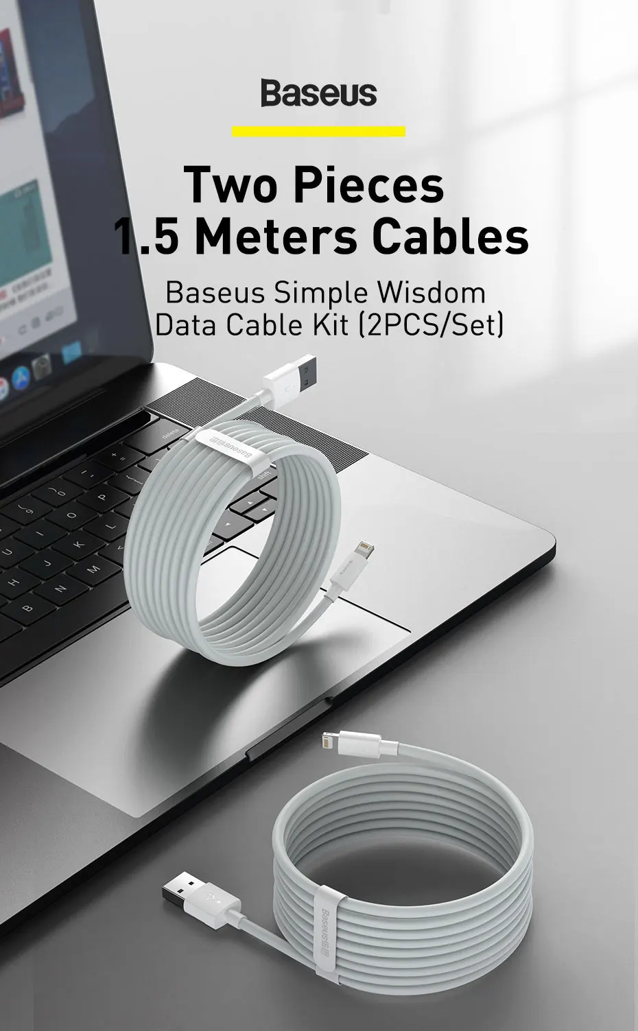 Kit 2 Cabos USB para iPhone 1,5m 2,4A - Imagem 7