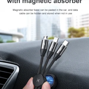 Cabo USB 3 em 1 3.5A Ajustável