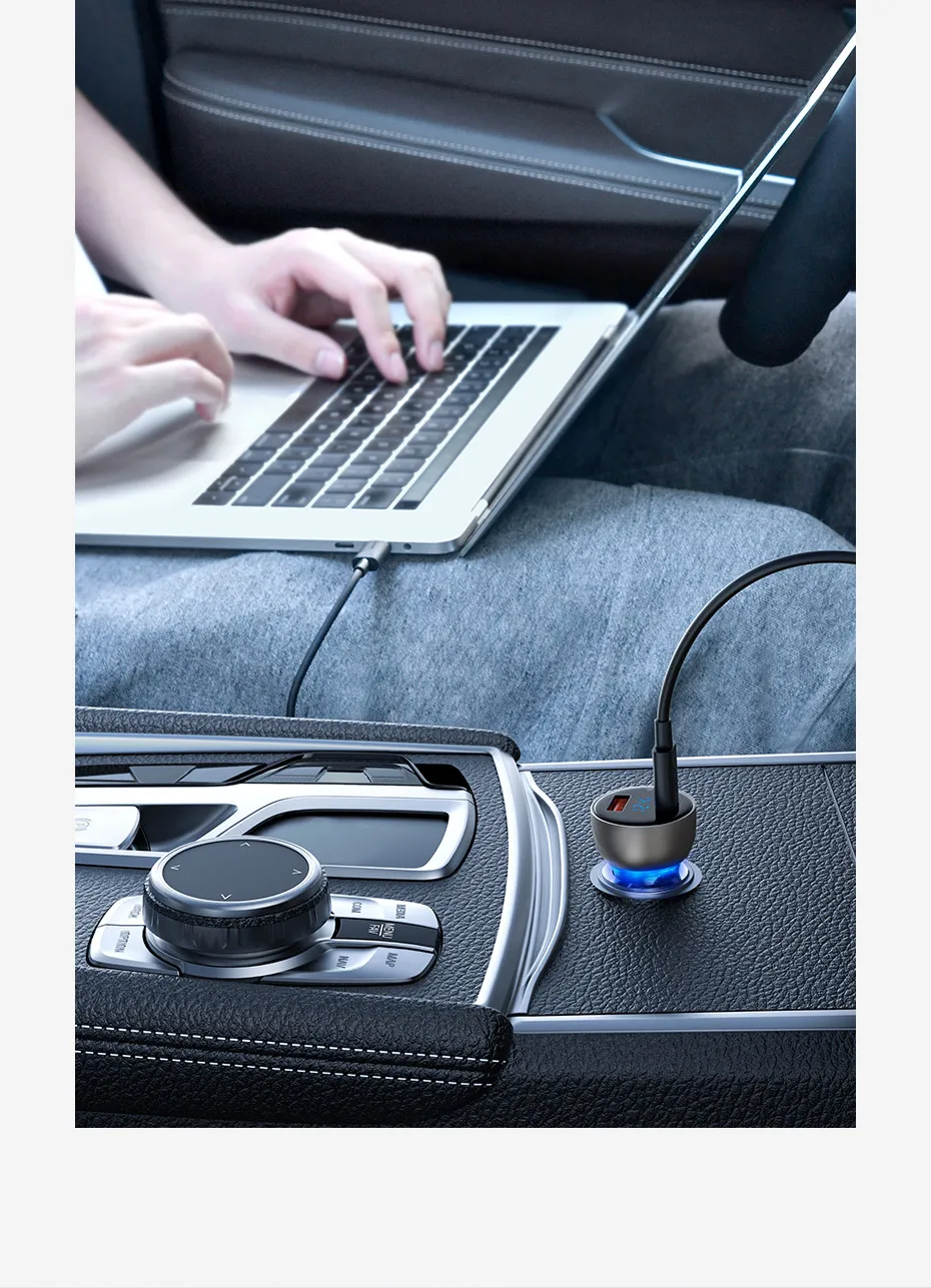 Kit Carregador Veicular 65W + Cabo PD 100W - Imagem 10