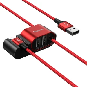 Cabo USB com Suporte para Veículos - Vermelho