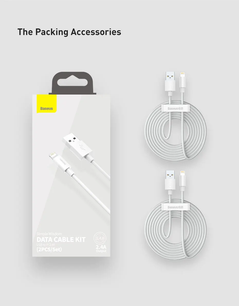 Kit 2 Cabos USB para iPhone 1,5m 2,4A - Imagem 19