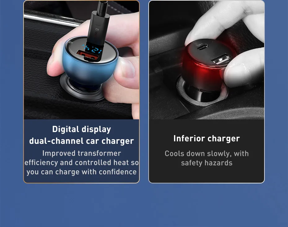 Kit Carregador Veicular 65W + Cabo PD 100W - Imagem 14