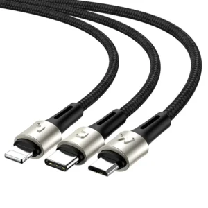 Cabo USB Baseus 3 em 1 480Mbps 3A - Preto