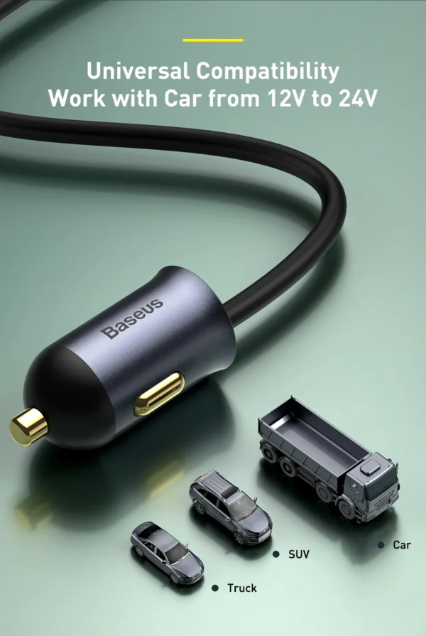 Carregador Veicular 120W com Cabo Extensor - Imagem 20