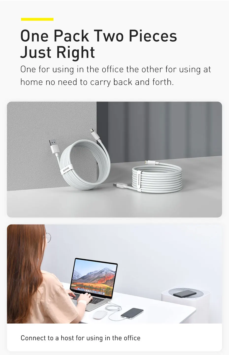 Kit 2 Cabos USB para iPhone 1,5m 2,4A - Imagem 10