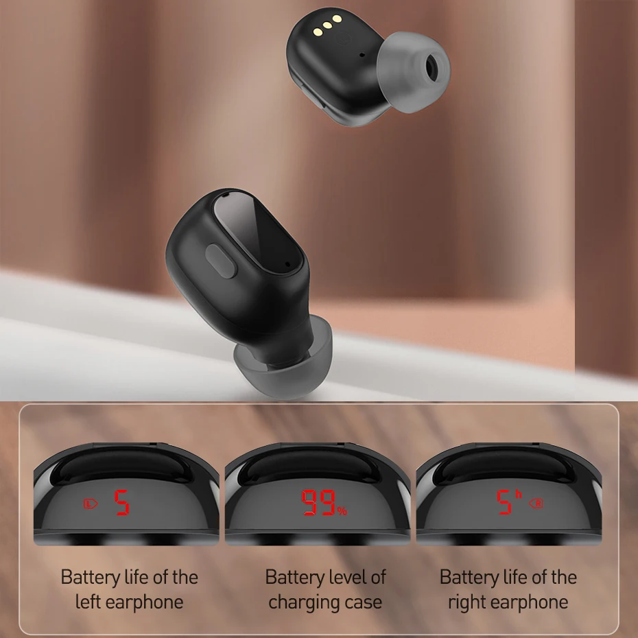 Fone de Ouvido Sem Fio WM01 Plus Bluetooth 5.0 com Display - Imagem 3