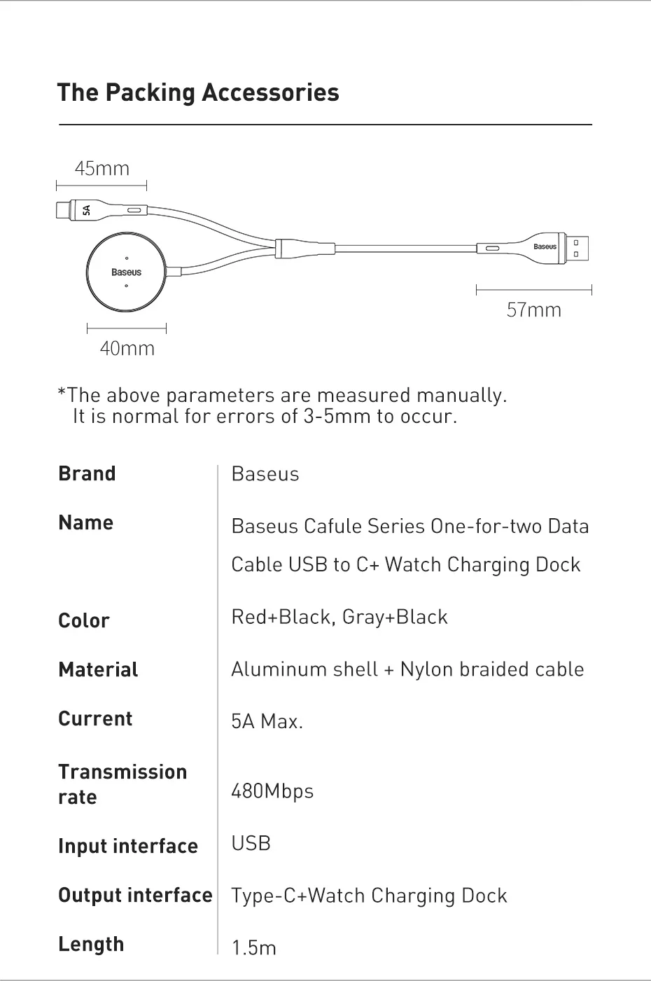 Cabo 2 em 1 USB para USB Tipo C + Carregador para Smart Watch - Imagem 12