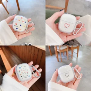 Case Silicone Transparente Coração para Fone de Ouvido W12 TWS Baseus