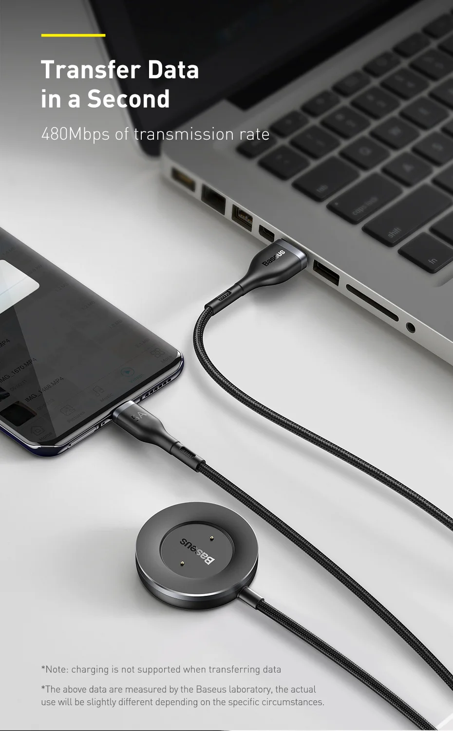 Cabo 2 em 1 USB para USB Tipo C + Carregador para Smart Watch - Imagem 8