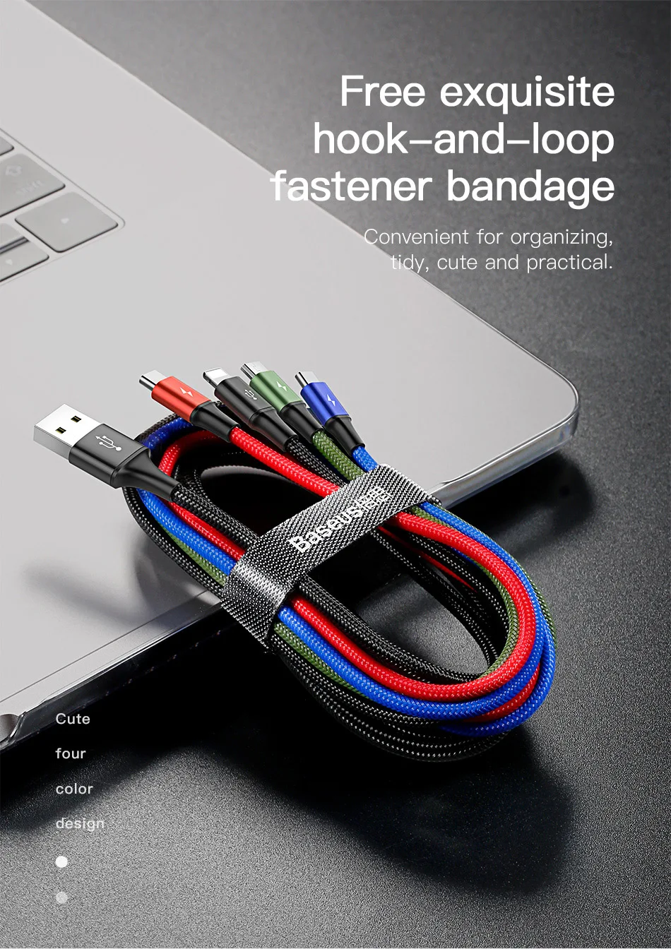 Cabo USB 4 em 1 Colorido 3.5A - Imagem 24