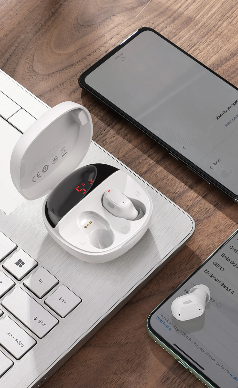 Fone de Ouvido Sem Fio WM01 Plus Bluetooth 5.0 com Display - Imagem 18