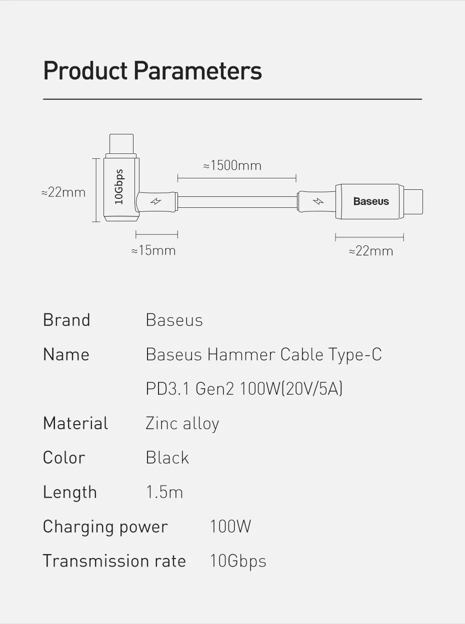 Cabo USB C PD3.1 Ger2 100W Coaxial - Imagem 18