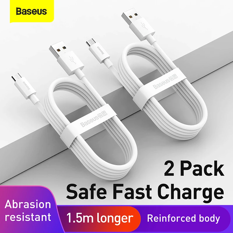 Kit Baseus 2 Cabos Micro USB 2.1A 1,5m - Imagem 20