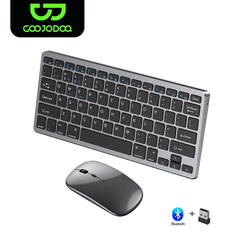 GOOJODOQ KM01 - Kit Teclado e Mouse Sem Fio com Bluetooth