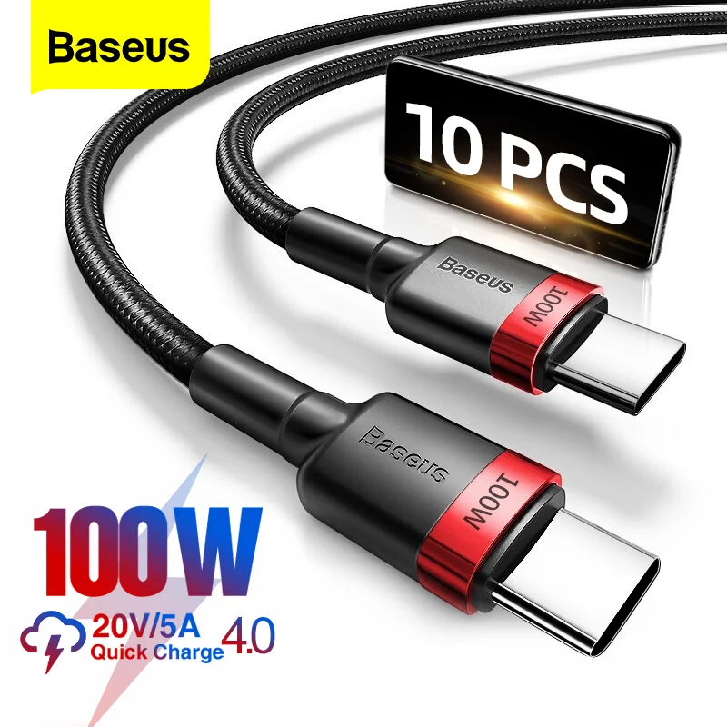 Kit 10 Cabos USB C PD 100W QC3.0 480Mbps