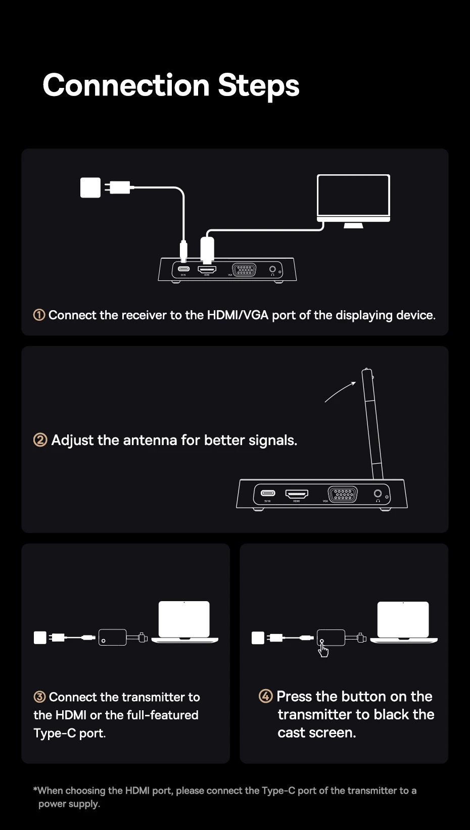 Transmissor e Receptor de Vídeo Sem Fio HDMI USB-C 35m - Imagem 20