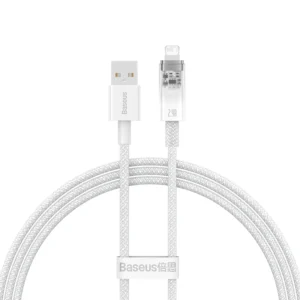 Cabo USB Baseus para iPhone 20W com Controle de Temperatura - USB 2.4A - Branco
