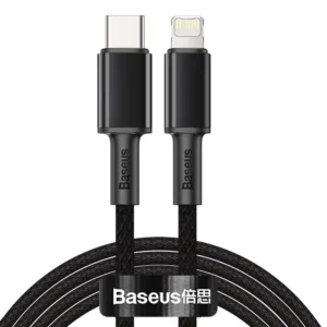 Cabo USB C Lightning PD Baseus 20W Carregamento Rápido - Preto