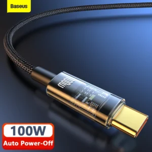 Cabo USB C 100W 6A Desligamento Automático