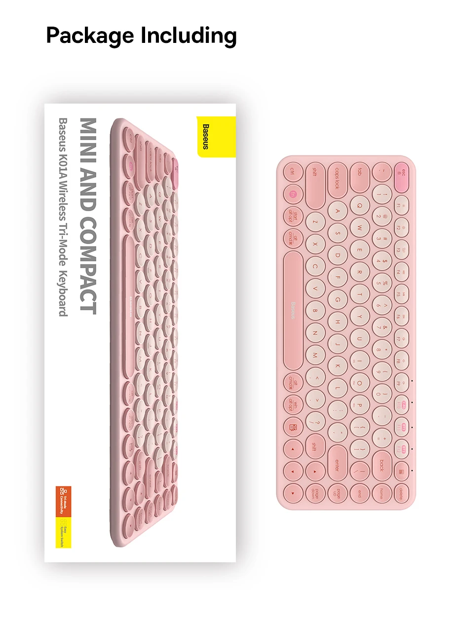 Teclado Sem Fio Bluetooth K01A Rosa - Imagem 22