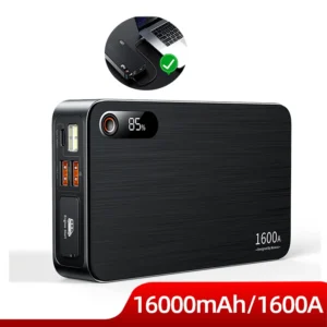 Super Auxiliar de Partida 16000mAh 1600A - Preto