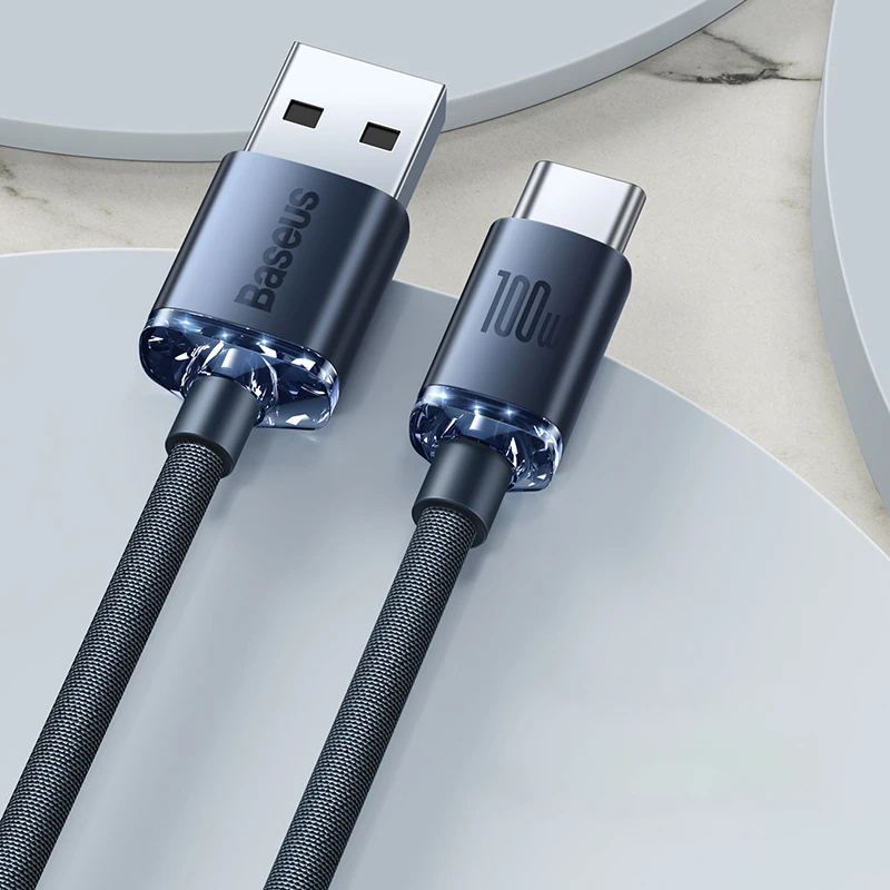 Cabo USB Tipo C Baseus 100W Serie Cristal - Imagem 22